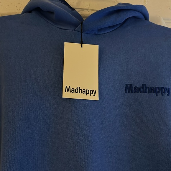 Madhappy 100% Cotton French Terry Lined Heavyweight Hoodie Blue - XS BNWT - Picture 7 of 12